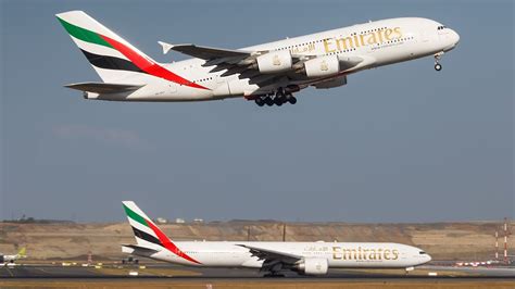 Emirates Airbus A380 vs Boeing 777 .